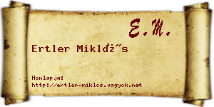 Ertler Miklós névjegykártya