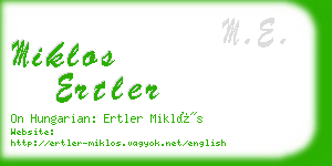 miklos ertler business card